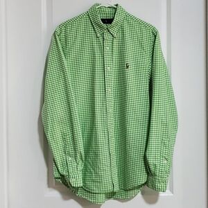 Ralph Lauren Green Checkered Men's Button Down Shirt - Medium